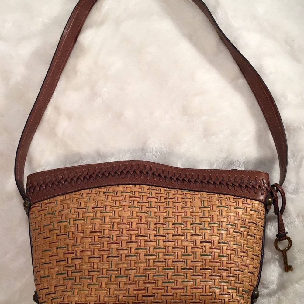 Fossil Basketweave Pattern Handbag - image 2